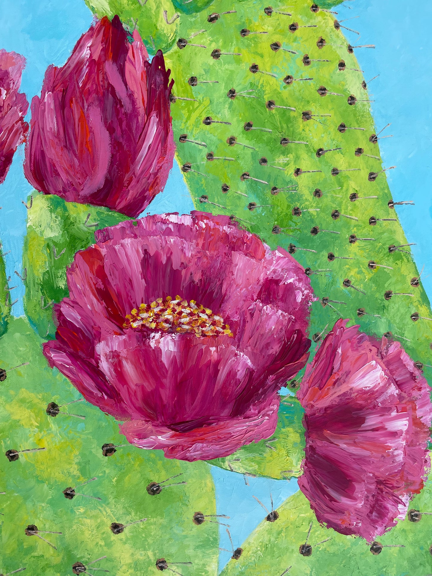 “Prickly Pears in Bloom” Original Painting