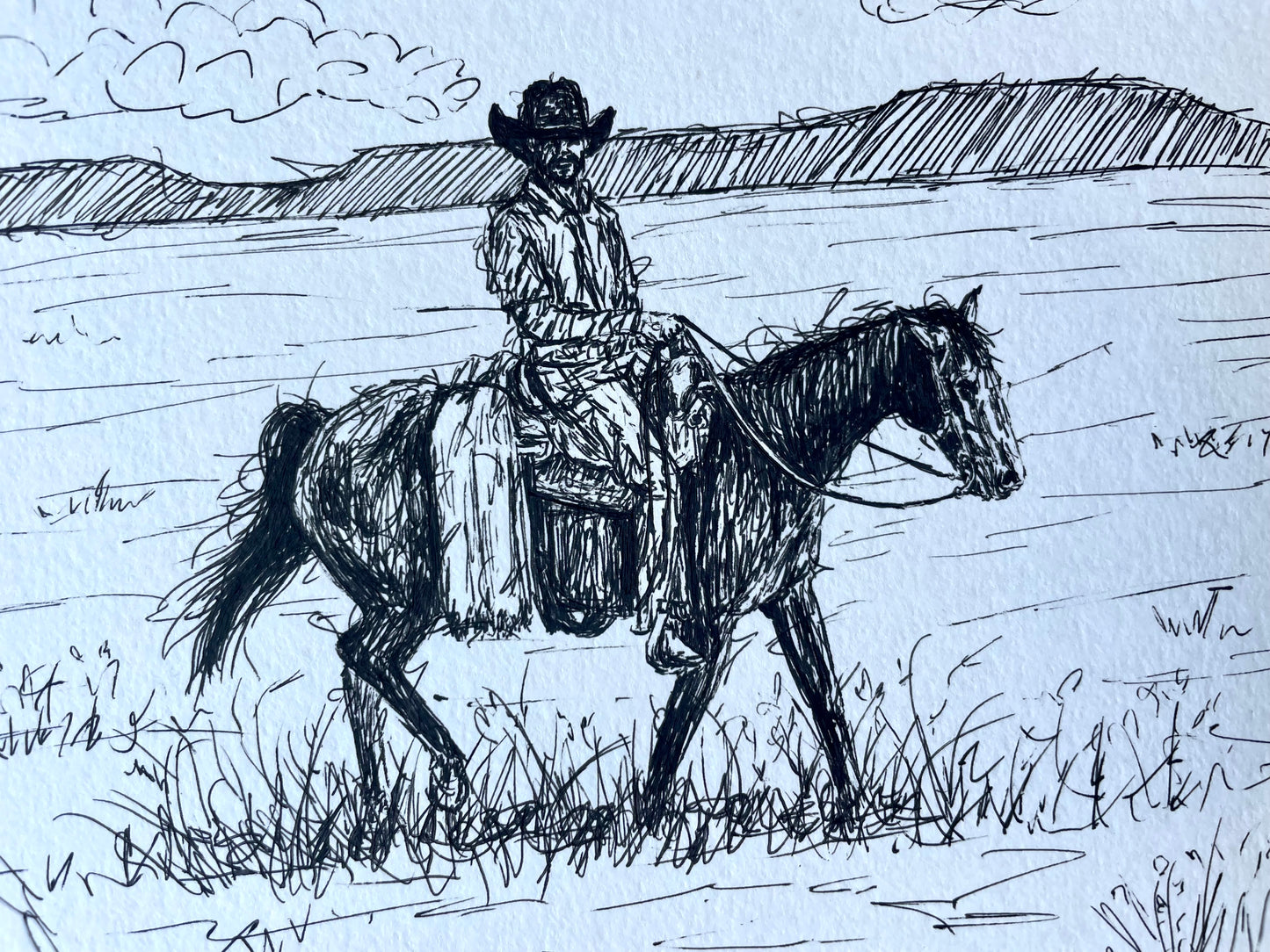 “Out West” Original Drawing