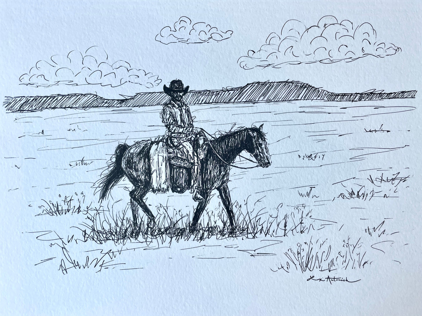 “Out West” Original Drawing