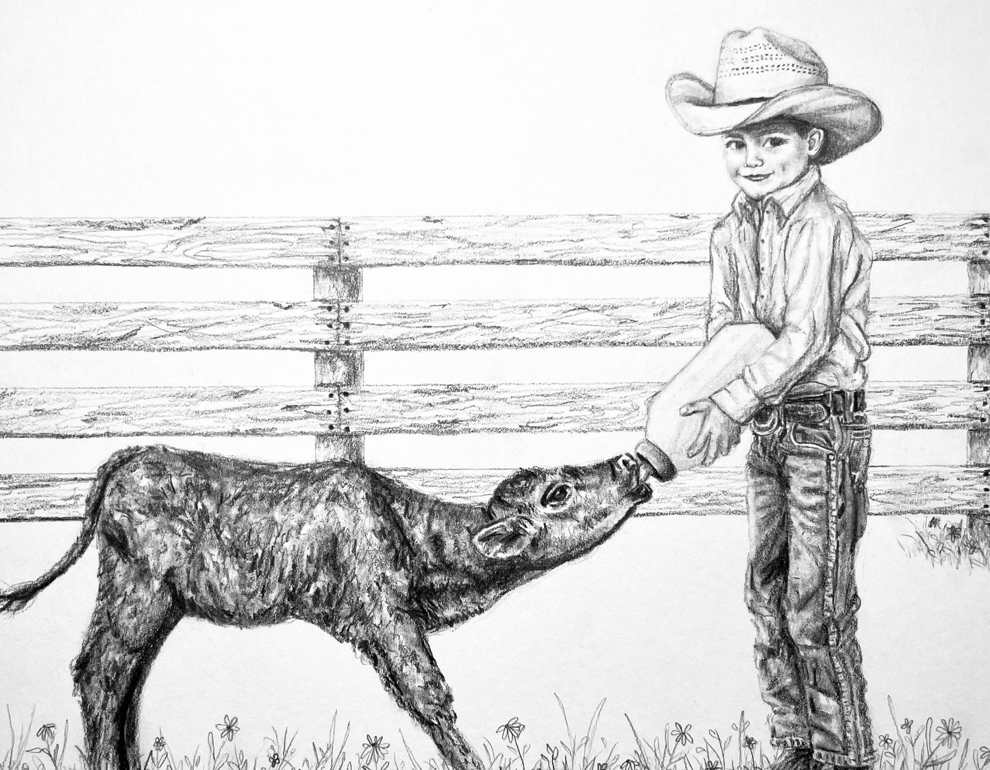 “Bottle Calf” Original Drawing